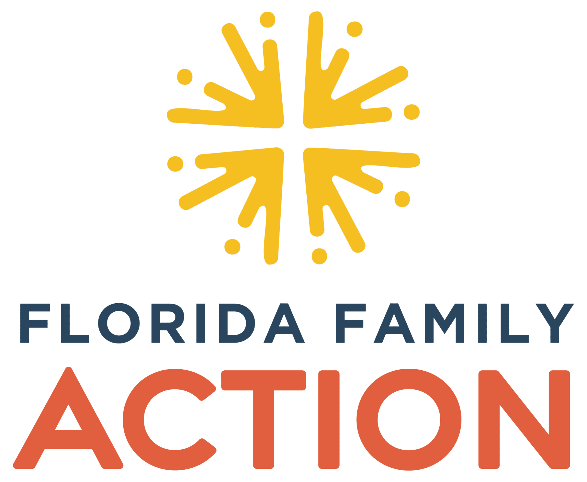 Florida Family Action logo with a yellow abstract starburst above the words “Florida Family” in blue and “Action” in large orange letters.
