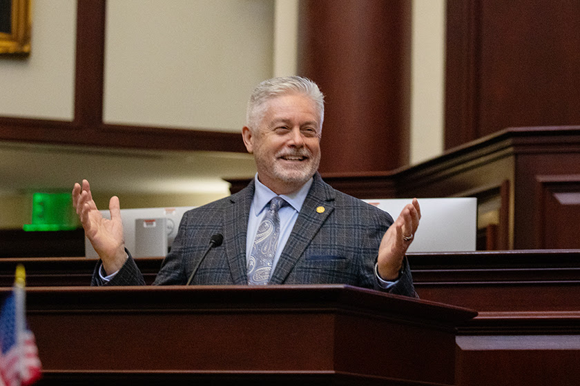 Rep. Doug Bankson addressing participants in the Florida House Chambers.
